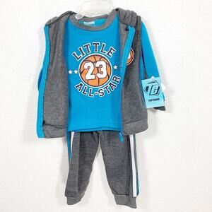 Tuff Guys Boys Basketball Hoodie vest  jog 3 pc st